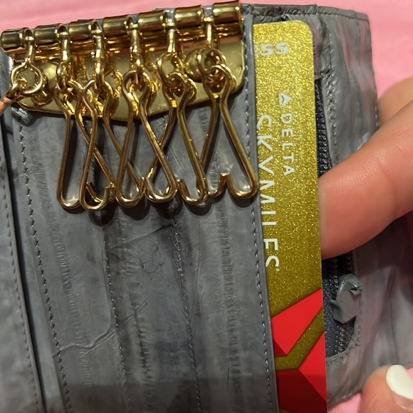 Vintage Eel Skin Folding Key Holder Grey - Picture 10 of 10